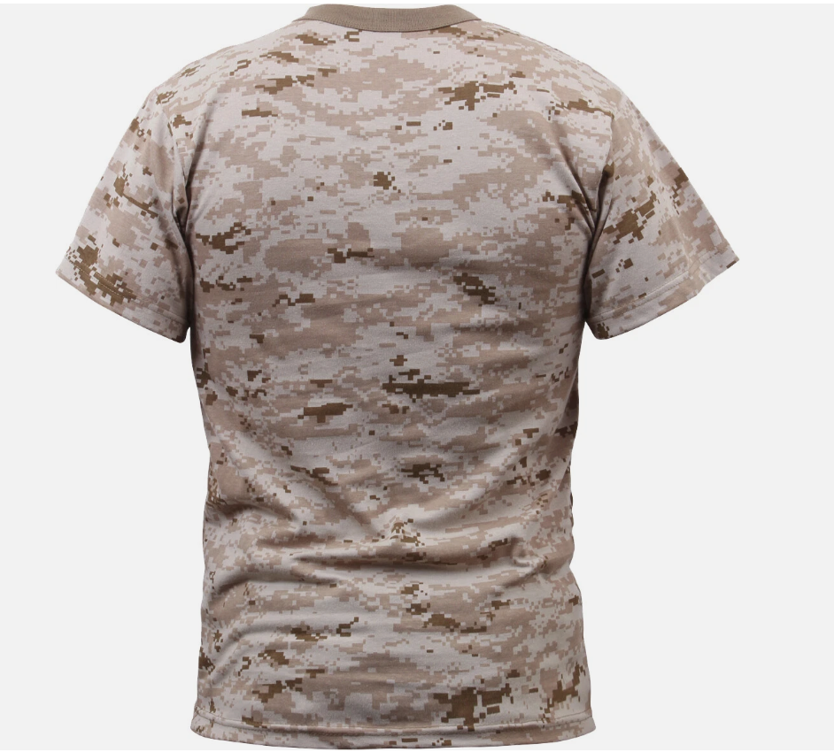Mens Desert Digital Camouflage Tactical Military Short Sleeve Camo T-Shirt