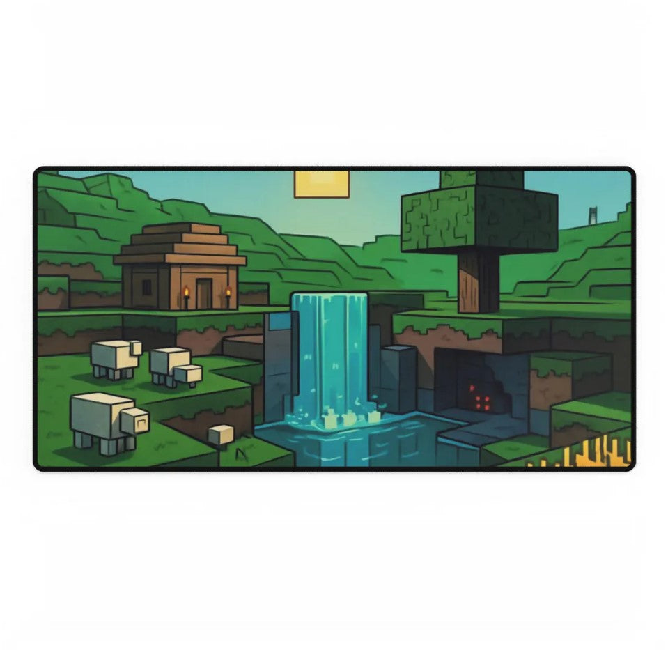 Minecraft Mousepad, Relaxation and Fun Gaming Desk Mat, Wholesome Design, Office Decor, Computer Accessories, Gaming Gift, Video Game Merch, Choose Size