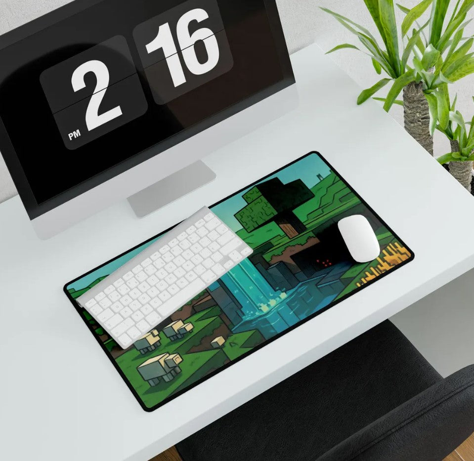 Minecraft Mousepad, Relaxation and Fun Gaming Desk Mat, Wholesome Design, Office Decor, Computer Accessories, Gaming Gift, Video Game Merch, Choose Size