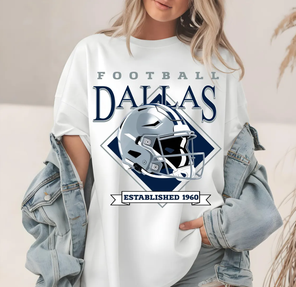 Dallas Football T-Shirt, Cowboys Tee, Game Day Apparel, Fan Gear, Sports Lover Gift, Trendy T-Shirt, Dallas Cowboys Tee