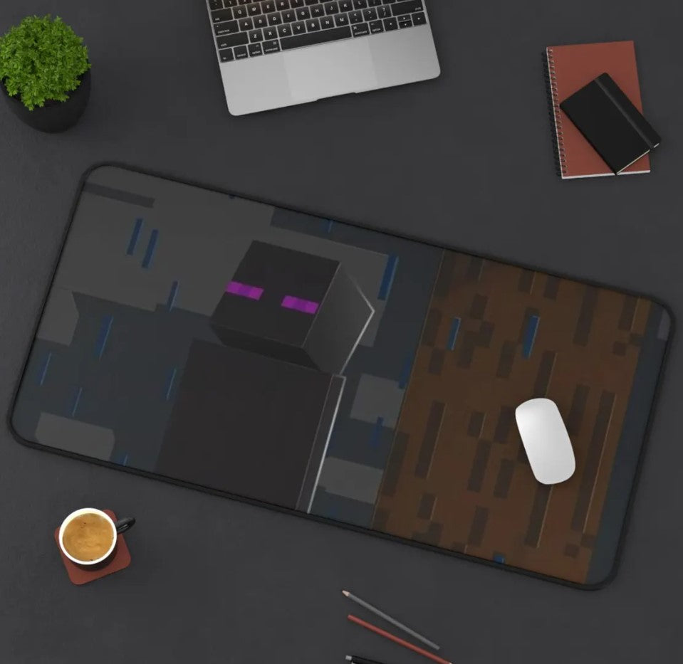 Minecraft-Inspired Desk Mat, Gamer Mouse Pad, Unique Computer Accessory, Kids' Room Decor, Gift for Gaming Enthusiasts, Choose Size