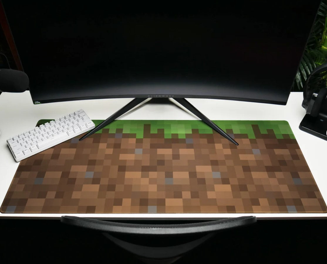 PixelCraft Mouse Pad and Desk Mat Minecraft Perfect Gifts For kid Gamers, Video Games, PC Gaming, Block games Craft 8-bit Crafting games, Choose Size