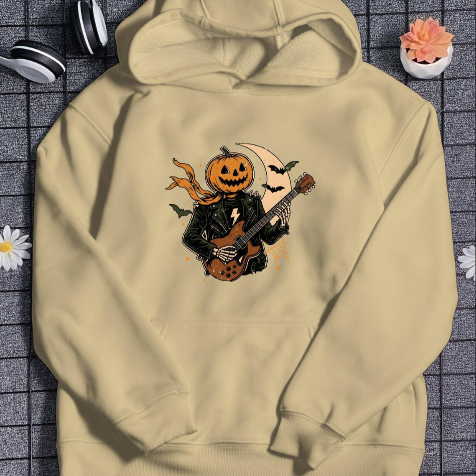 Skeleton Guitar Halloween Hoodie Pumpkin Halloween Shirt Spooky Season Shirt Halloween Character Shirt Horror Fall Shirt Halloween Gifts