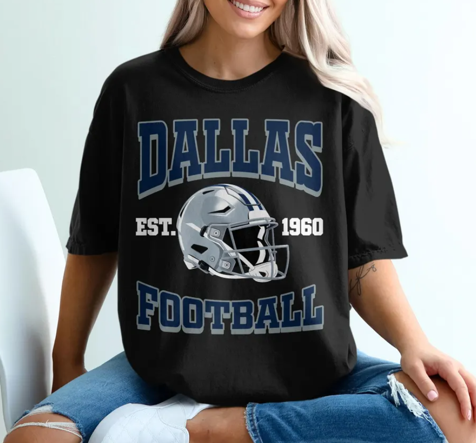 Dallas Football T-Shirt, American Football, Sports Tee, Game Day Shirt, Fan Apparel, Gift For Him, Team Spirit T-Shirt