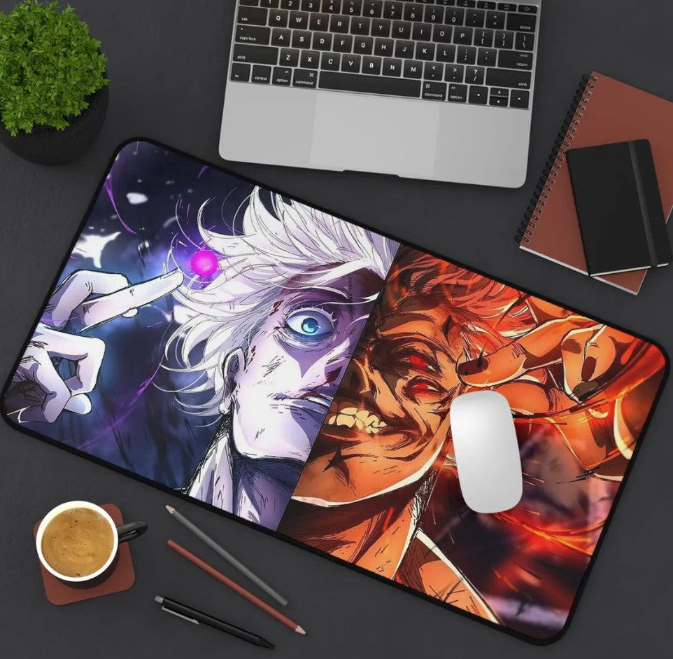 Anime Jujutsu Kaisen Sukuna x Gojo Desk Mat, Mouse Pad, Choose Size