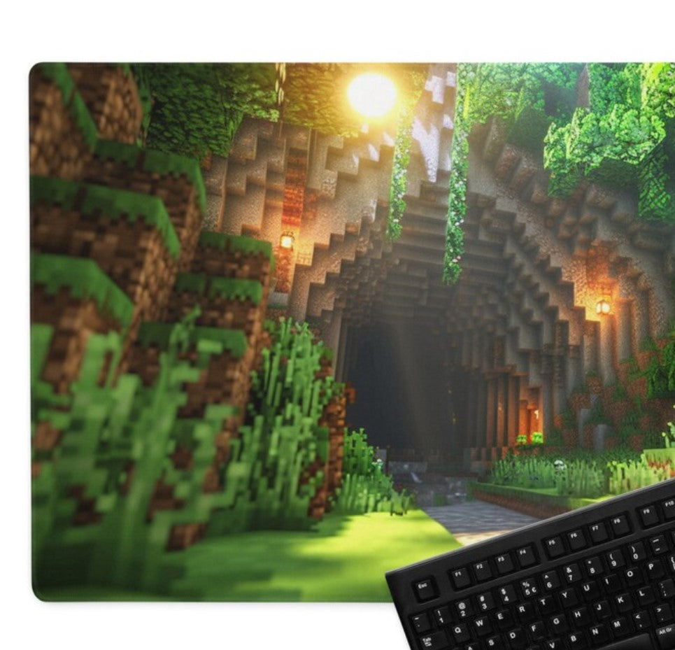 Minecraft-Inspired Mousepad - Vibrant, Non-Slip Gaming Mat for PC Gamers, Perfect Gift for Minecraft Fans, Choose Size