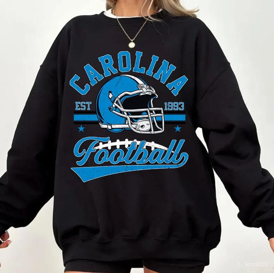 Vintage 90s Style Carolina Football Sweatshirt, Game Day Shirt, Carolina Team Football Shirt, Sunday Carolina, Sport Shirt,Carolina Football