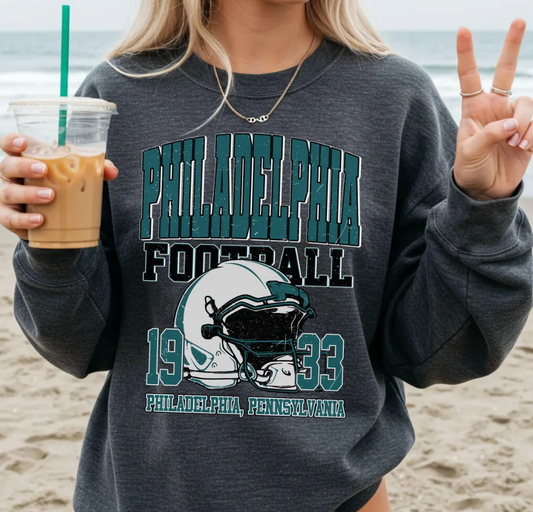 Vintage 90s Philadelphia Football Vintage Style Comfort Colors T-Shirt,Philadelphia Football Tshirt Football Tee Philadelphia Retro Crewneck
