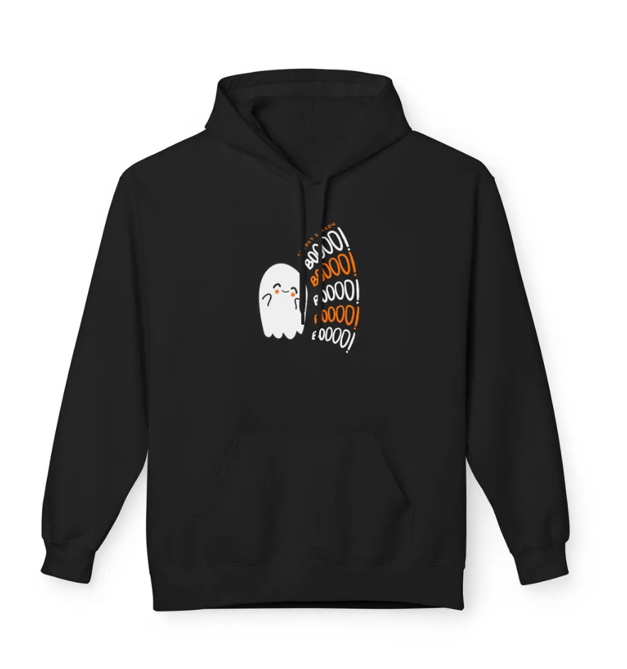BOO Halloween Hoodie, Ghost Costume Sweatshirt, Scary Trick or Treat Pullover, Spooky Fall Apparel, Haunted House Clothing