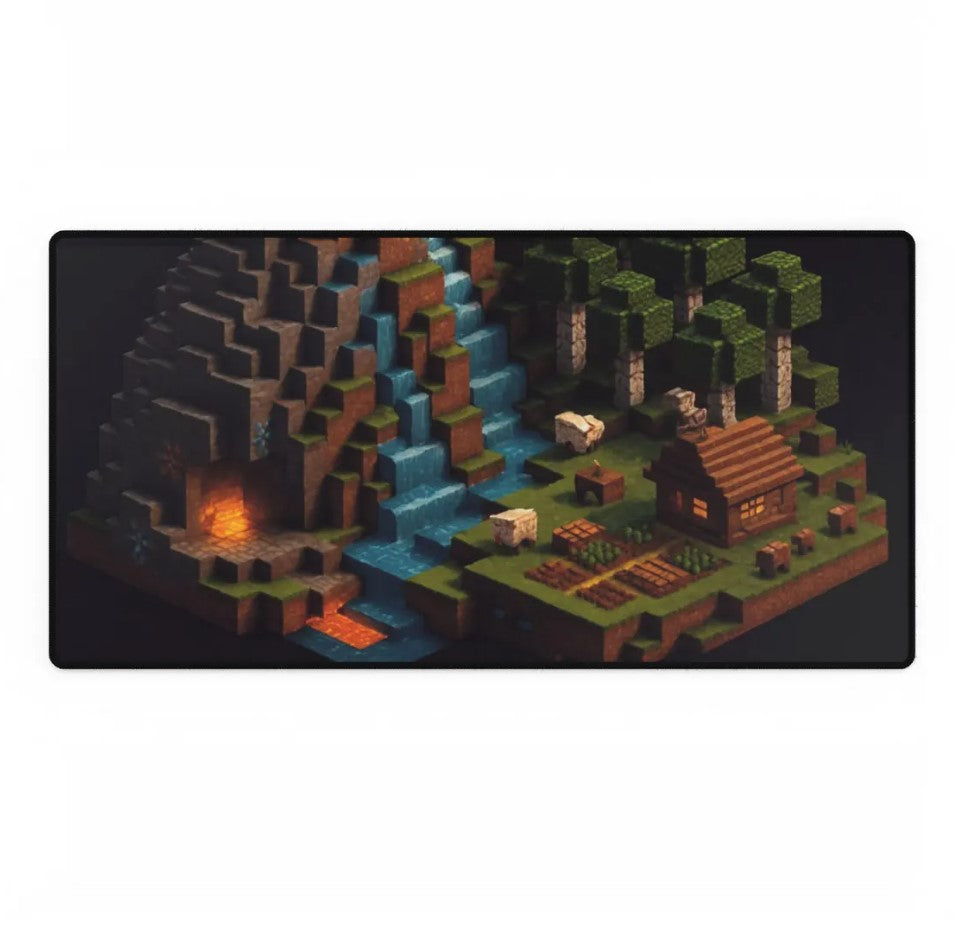 Gaming Desk Mats, Gamer Mouse Pads, Minecraft Inspired Desk Accessories, Video Game Workspace Decor, Computer Keyboard Mat, Choose Size