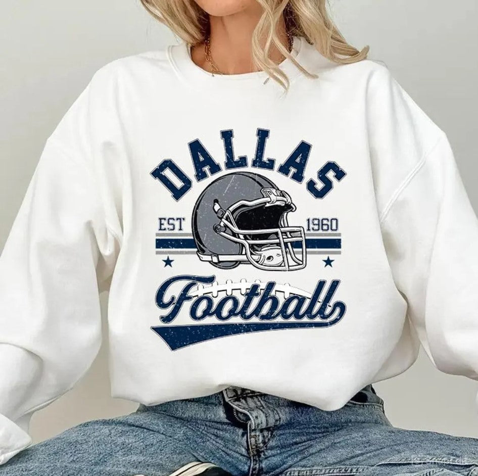 Vintage 90s Style Dallas Football Vintage Style Shirt, Dallas Football Sweatshirt, Cowboy Shirt, Dallas Shirt, Football Shirt, Dallas Fans