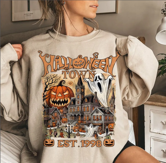 Halloweentown Est 1998 Vintage 90s Style Graphic Sweatshirt, Retro Halloween University Spooky Sweater, Halloween Spooky Hoodie Gift