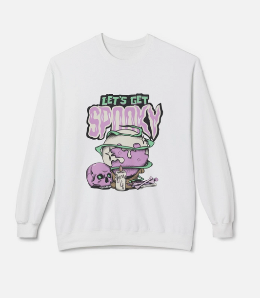 Spooky Fleece Crewneck Sweatshirt, Halloween Sweatshirt, Cozy Fall