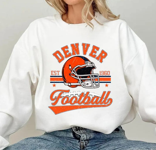 Vintage 90s Style Vintage Denver Football Style Sweatshirt ,Retro Denver Football Crewneck Shirt,Denver Broncos Fans Gift ,Sunday Football