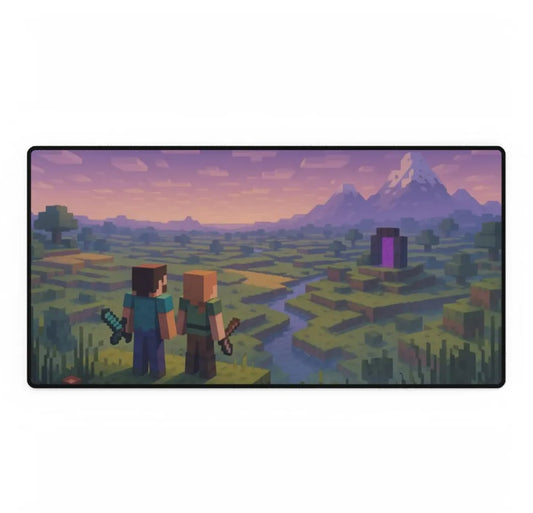 Minecraft-Themed Desk Mat for Gamers, Custom Gaming Mousepad, Office Decor, Perfect Gift for Kids and Teens, Video Game Accessories, Choose Size
