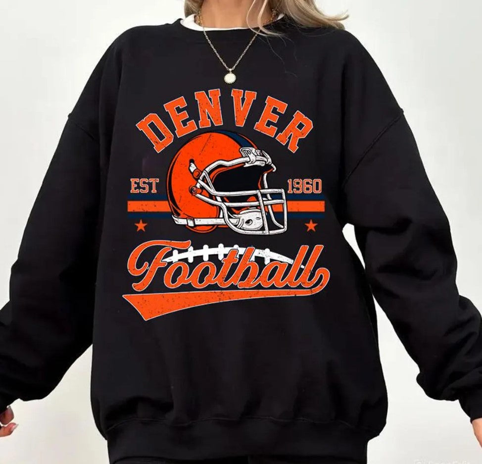 Vintage 90s Style Vintage Denver Football Style Sweatshirt ,Retro Denver Football Crewneck Shirt,Denver Broncos Fans Gift ,Sunday Football