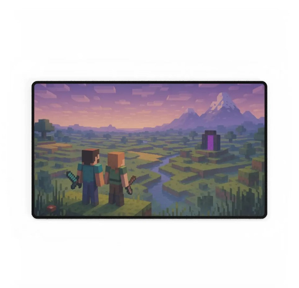 Minecraft-Themed Desk Mat for Gamers, Custom Gaming Mousepad, Office Decor, Perfect Gift for Kids and Teens, Video Game Accessories, Choose Size