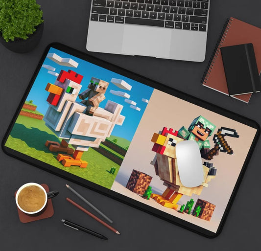 Upgrade HeyEtsy.com  Price:803,542₫  Minecraft Desk Mat - Gamer Mat, Desk Accessories, Computer Pad, Playroom Decor, Gamer gift, Gamer Birthday, Home office, Chicken Jockey, Choose Size