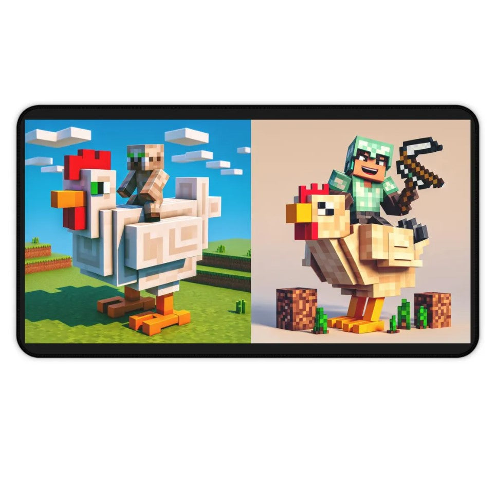 Upgrade HeyEtsy.com  Price:803,542₫  Minecraft Desk Mat - Gamer Mat, Desk Accessories, Computer Pad, Playroom Decor, Gamer gift, Gamer Birthday, Home office, Chicken Jockey, Choose Size