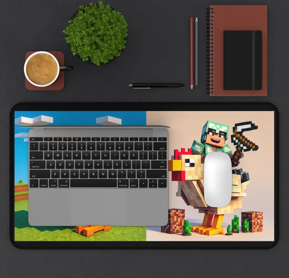 Upgrade HeyEtsy.com  Price:803,542₫  Minecraft Desk Mat - Gamer Mat, Desk Accessories, Computer Pad, Playroom Decor, Gamer gift, Gamer Birthday, Home office, Chicken Jockey, Choose Size