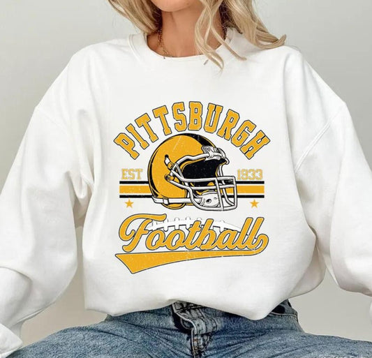 Vintage 90s Style Pittsburgh Football Sweatshirt, Trendy Pittsburgh Football Fan Gift, Pittsburgh Game Day Shirt, Steelers Fans Gift