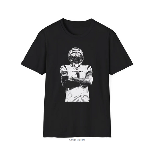 Ja'Marr Chase Cincinnati Bengals Unisex Softstyle T-Shirt, Football Fan Tee, NFL Shirt, Sports Apparel, Game Day Top