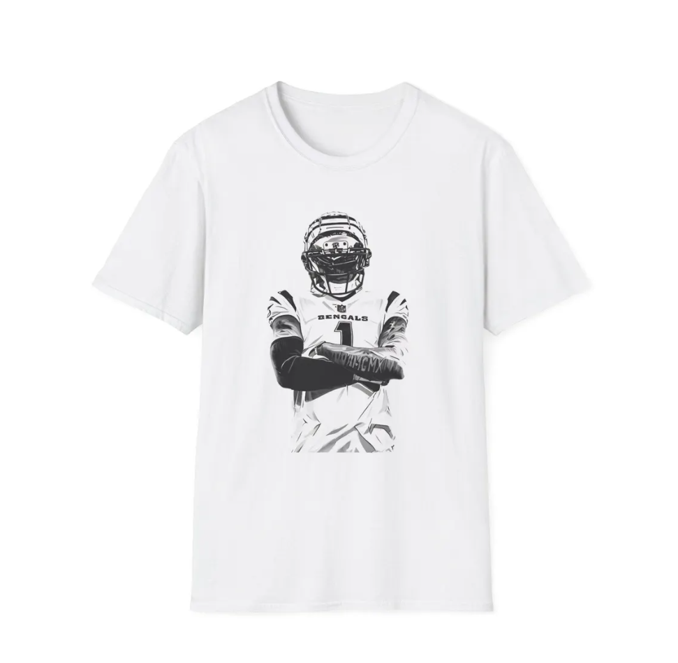 Ja'Marr Chase Cincinnati Bengals Unisex Softstyle T-Shirt, Football Fan Tee, NFL Shirt, Sports Apparel, Game Day Top