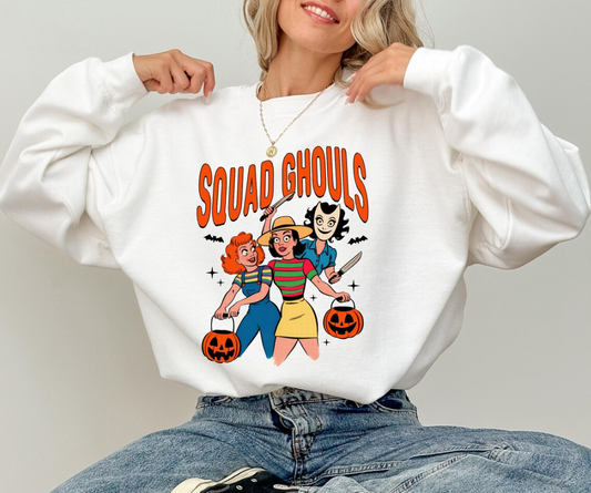 Squad Ghouls Halloween Sweatshirt, Retro Spooky Season Hoodie, Vintage Gang Spooky Season Shirt, Friends halloween Sweatshirt