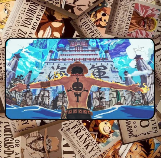 Anime One Piece Ace Desk Mat, Mouse Pad, Choose Size