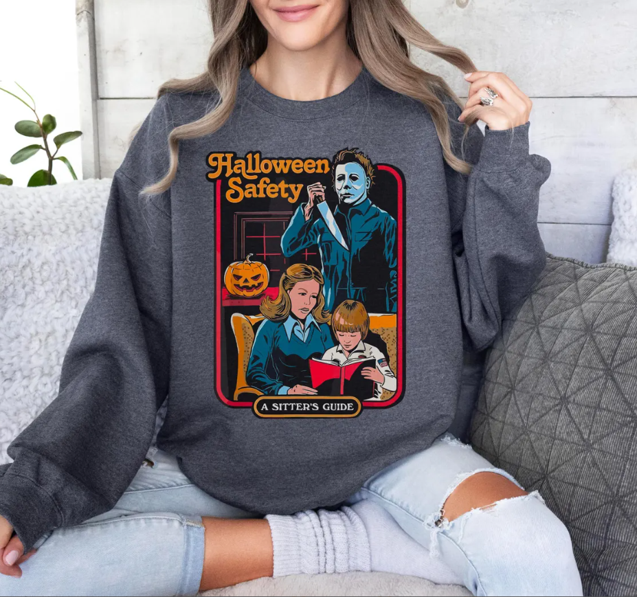 Funny Horror Movie Shirt, Michael Myers Halloween Safety Shirt Sweatshirt Hoodie, Retro Halloween Sweatshirt, Horror Movie Thriller Gifts