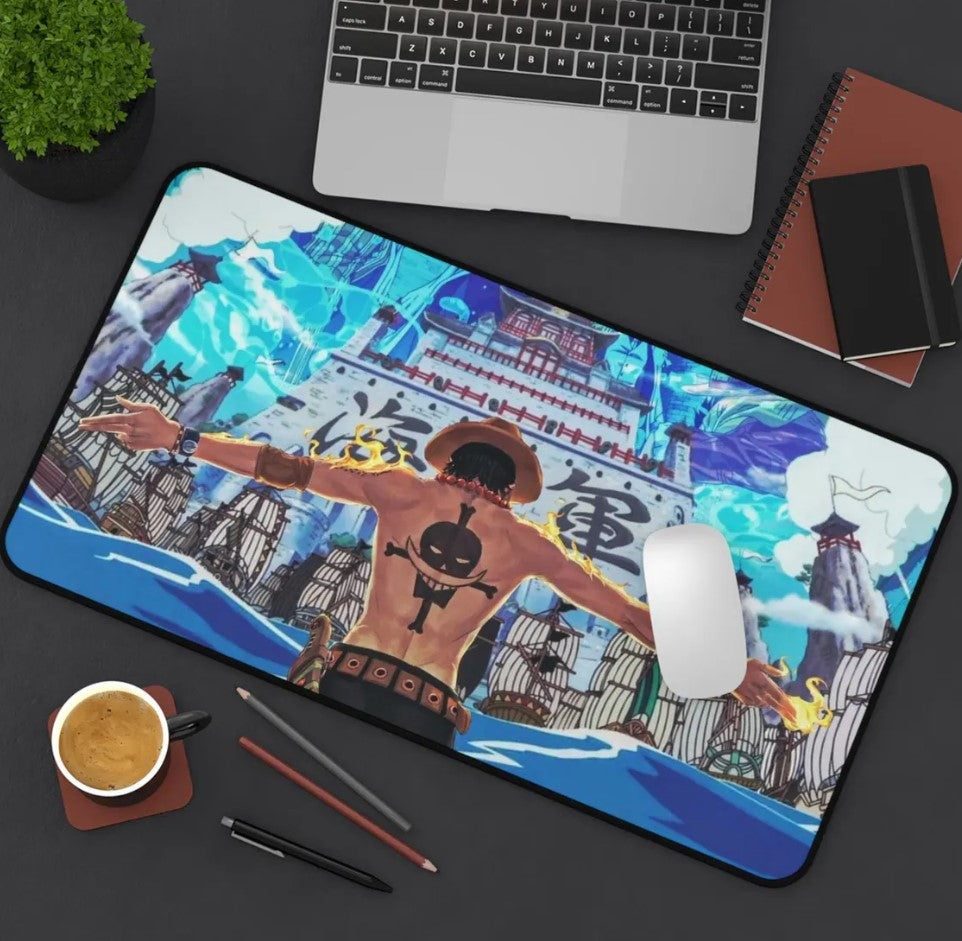 Anime One Piece Ace Desk Mat, Mouse Pad, Choose Size