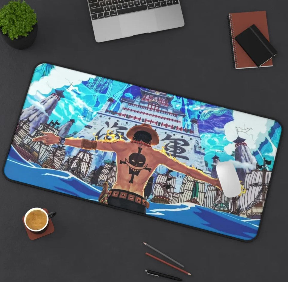 Anime One Piece Ace Desk Mat, Mouse Pad, Choose Size