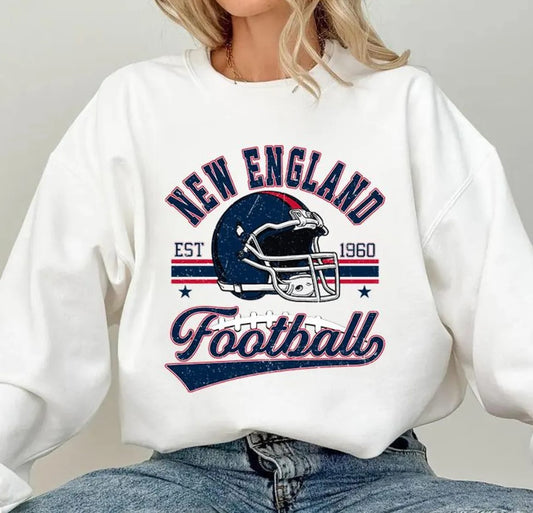 Vintage 90s Style New England Football Sweatshirt, Retro Game Day Crewneck, Patriot State Unisex Fan Shirt, Classic Sports Gift Pullover