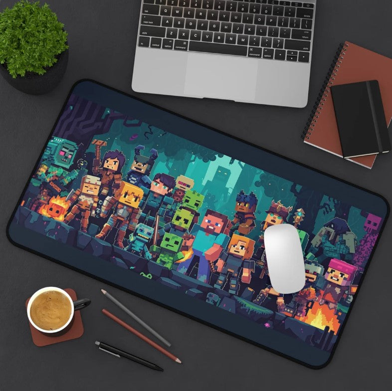 Gaming Mouse Pad Minecraft Gift Gaming Large Mousepad Gaming Desk Pad Gaming Desk Mat Gamer Mousepad Gamer Boyfriend Gift Mousepad, Choose Size (Copy)