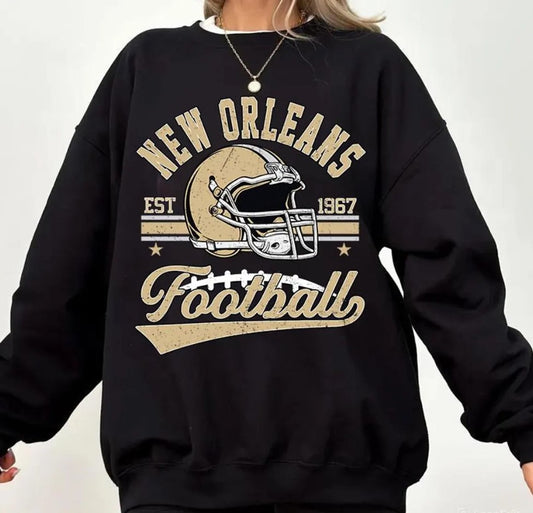 Vintage 90s New Orleans Football Sweatshirt, Retro Saint Sunday Football Shirt, Game Day Sweatshirt, New Orleans Team Football Sweatshirt
