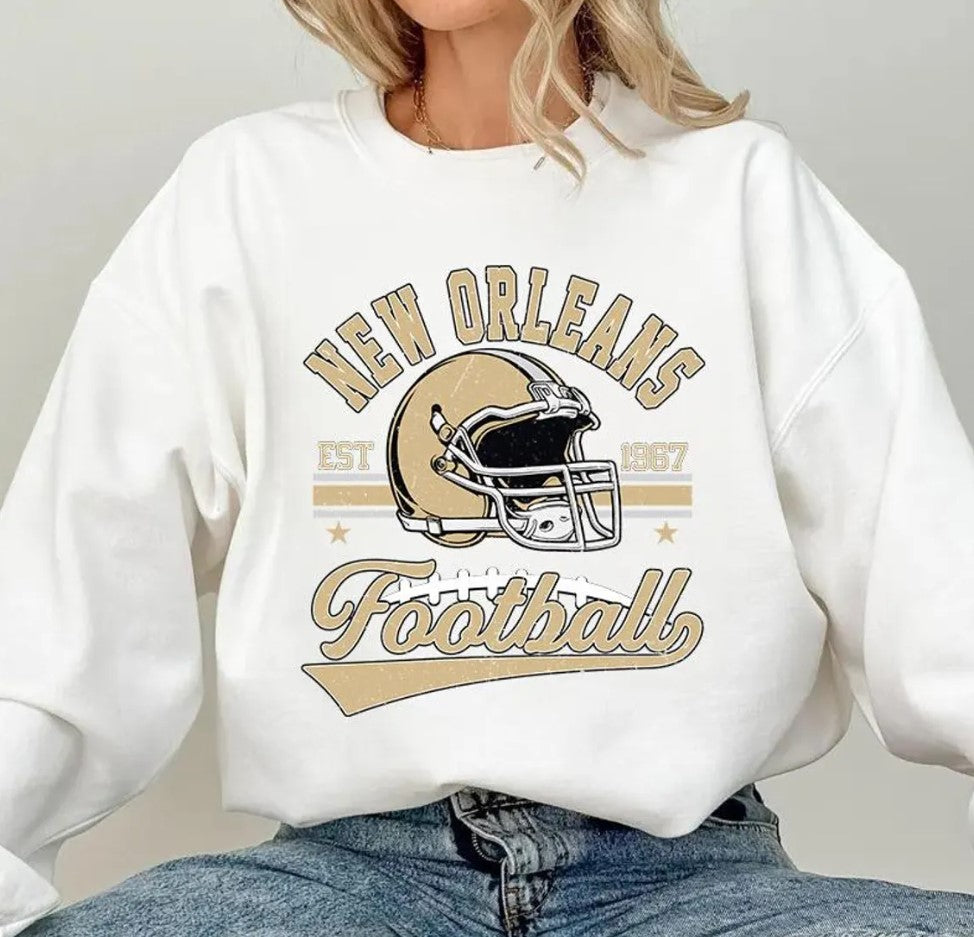 Vintage 90s New Orleans Football Sweatshirt, Retro Saint Sunday Football Shirt, Game Day Sweatshirt, New Orleans Team Football Sweatshirt