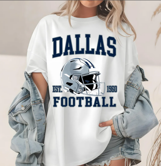 Dallas Football T-Shirt, Dallas Cowboys, Cowboys Fan Apparel, Football Helmet Tee, Sports Fan Gift