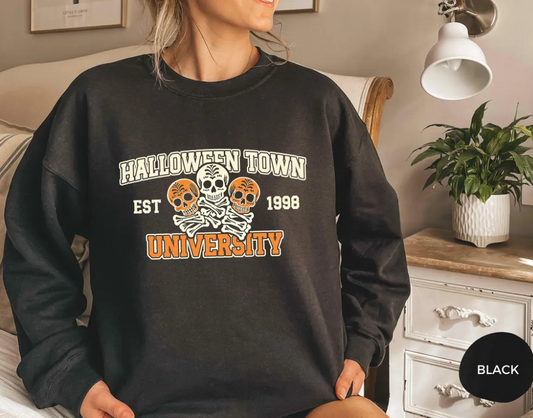 Halloween Town University Sweatshirt, Halloween Town Hoodie, Fall Pumpkin Shirt, Sweatshirt Gift, Cozy Autumn Apparel, Spooky Season Hoodie