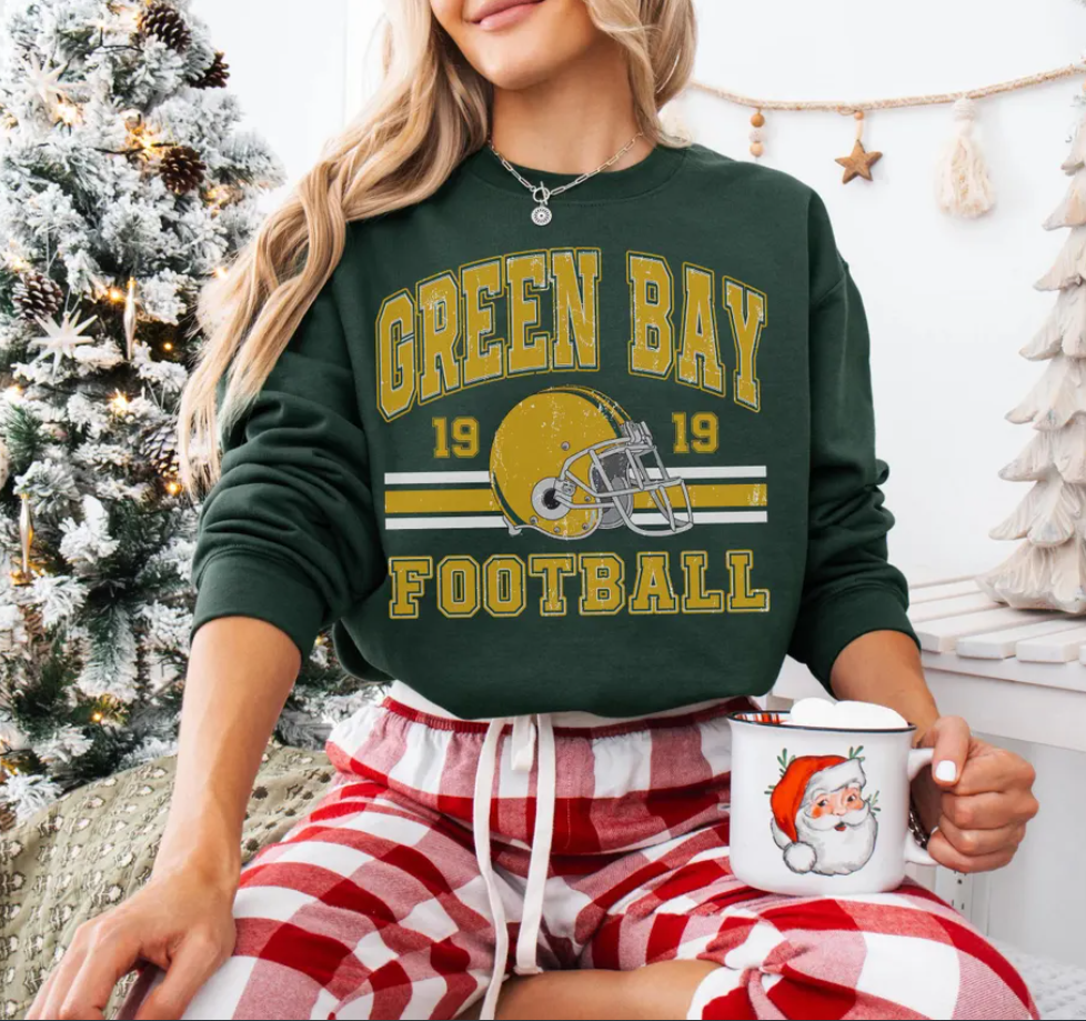 Vintage 90s Style Green Bay Football Sweatshirt, Game Day Shirt, Green Bay Team Football Shirt, Sunday Green Bay, Green Bay Football