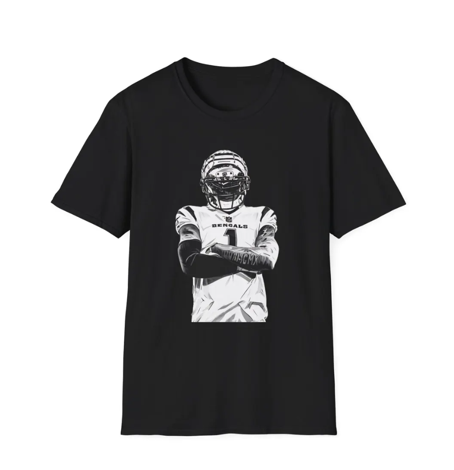 Ja'Marr Chase Cincinnati Bengals Unisex Softstyle T-Shirt, Football Fan Tee, NFL Shirt, Sports Apparel, Game Day Top