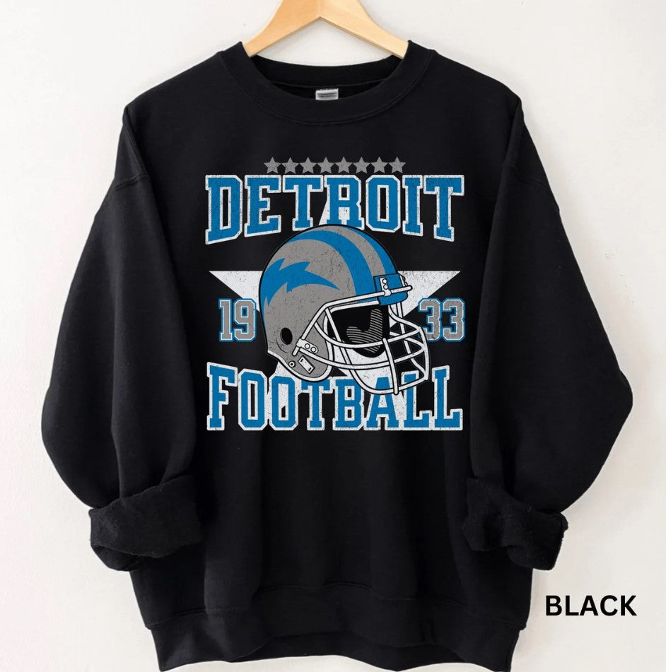 Detroit Football Sweatshirt, Lion Football Crewneck, Retro Detroit Football Shirt, Lion Football Gift, Detroit Sweatshirt, Detroit Lion