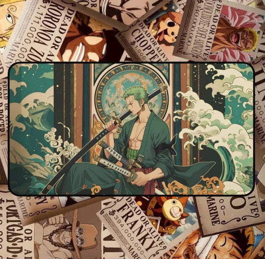Anime One Piece Zoro Desk Mat, Mouse Pad, Choose Size