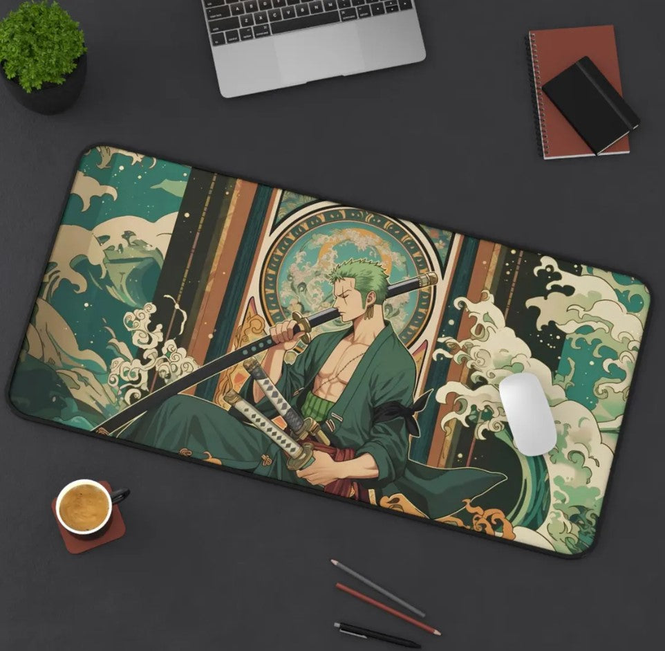 Anime One Piece Zoro Desk Mat, Mouse Pad, Choose Size