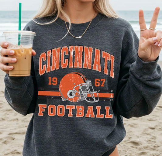 Vintage Cincinnati Football Sweatshirt, Vintage Fan Top, Sports Team Crewneck Jumper, Gift for Football Lover, Cincinnati Apparel