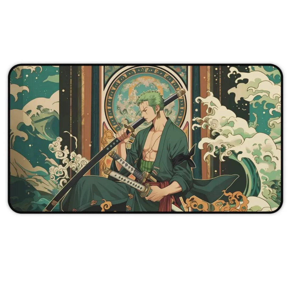 Anime One Piece Zoro Desk Mat, Mouse Pad, Choose Size