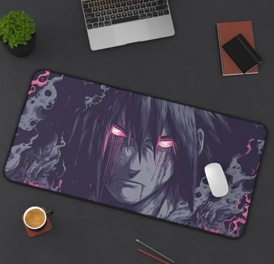 Anime-Inspired Desk Mat with Dark Aesthetic, Gaming Setup Accessory, Gift for Gamers and Anime Fans, Stylish Mouse Pad, Choose Size