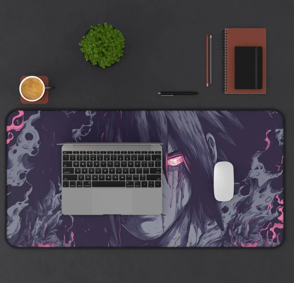 Anime-Inspired Desk Mat with Dark Aesthetic, Gaming Setup Accessory, Gift for Gamers and Anime Fans, Stylish Mouse Pad, Choose Size