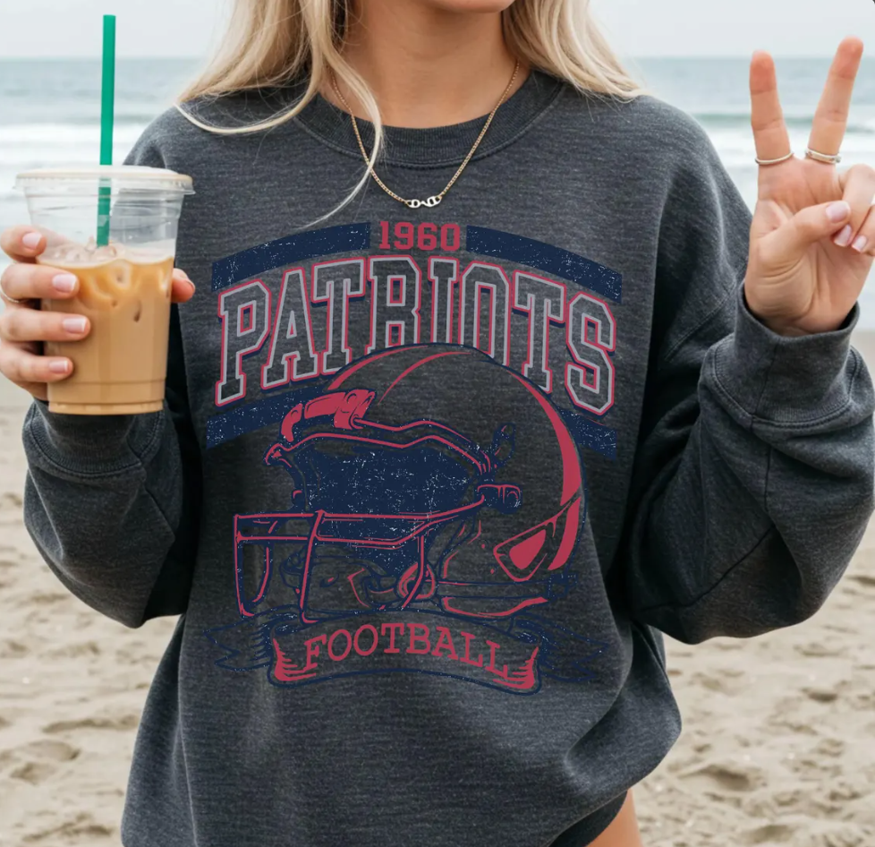 Vintage New England Football Fan Tshirt, New England Sweatshirt, New England Hoodie, Game day Football, Vintage Patriots Gift for Fans
