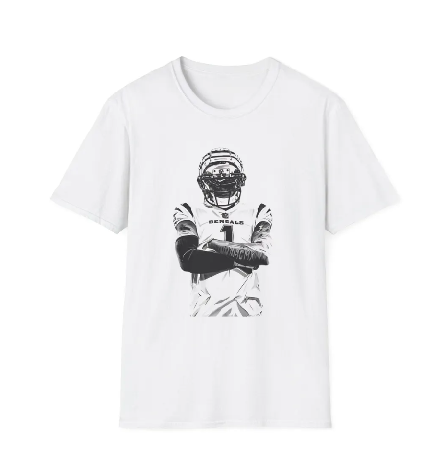 Ja'Marr Chase Cincinnati Bengals Unisex Softstyle T-Shirt, Football Fan Tee, NFL Shirt, Sports Apparel, Game Day Top