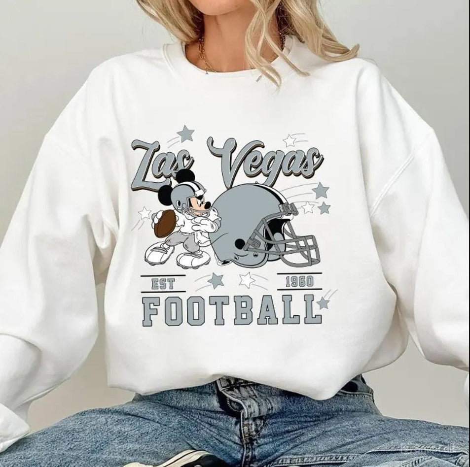 Vintage Las Vegas Football Sweatshirt, Retro Cartoon Graphic Pullover, 90s Style Sports Fan Sweater, Unisex Cozyt Crewneck, Football shirt